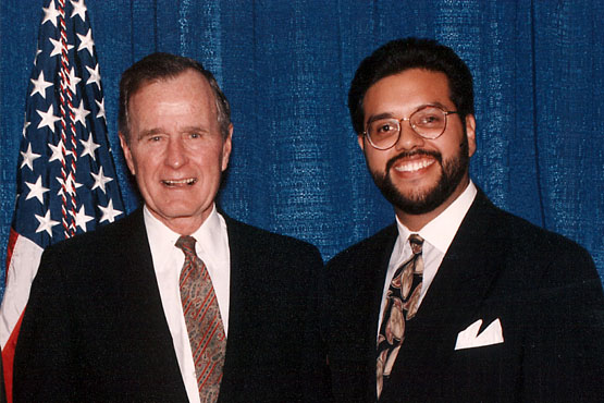 President George Bush and Michael Lizarraga