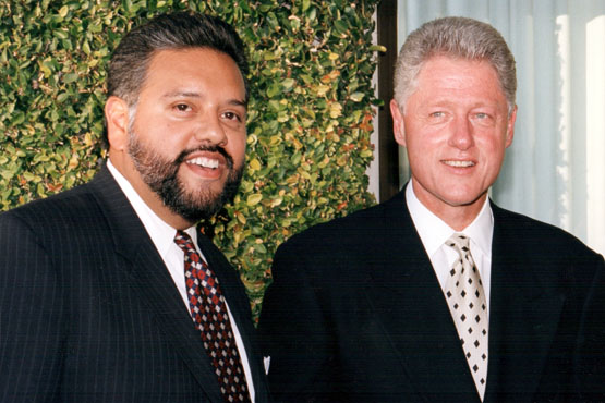 President Clinton and Michael Lizarraga